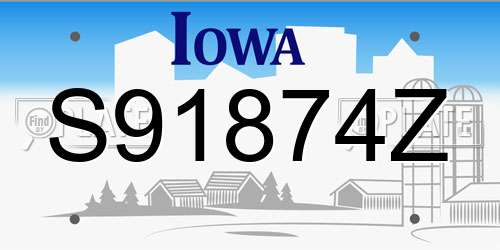 S91874Z Iowa License Plate