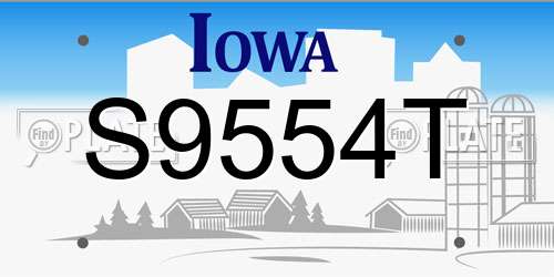 S9554T Iowa License Plate