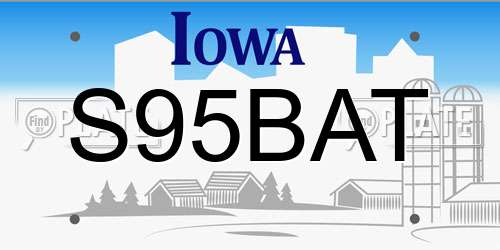 S95BAT Iowa License Plate