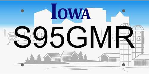 S95GMR Iowa License Plate