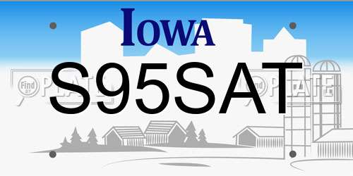 S95SAT Iowa License Plate