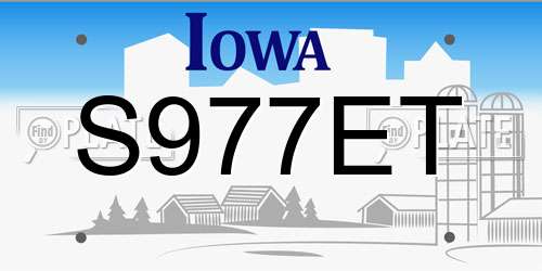 S977ET Iowa License Plate