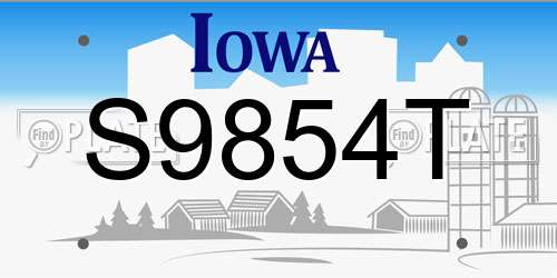 S9854T Iowa License Plate