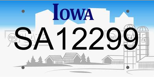 SA12299 Iowa License Plate