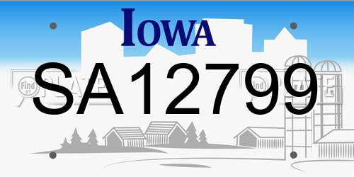 SA12799 Iowa License Plate