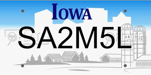 SA2M5L Iowa License Plate