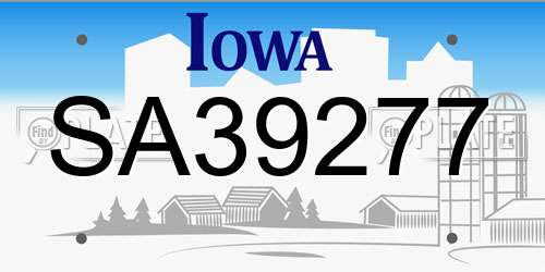 SA39277 Iowa License Plate