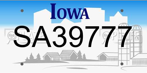 SA39777 Iowa License Plate