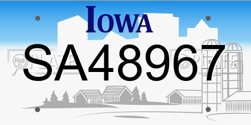 SA48967 Iowa License Plate