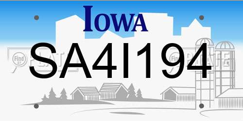 SA4I194 Iowa License Plate