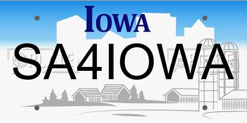SA4IOWA Iowa License Plate