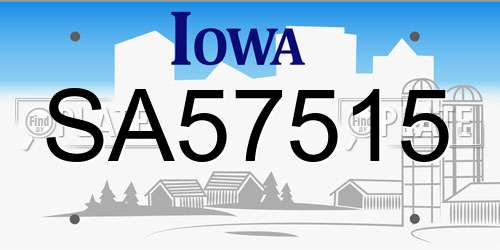 SA57515 Iowa License Plate