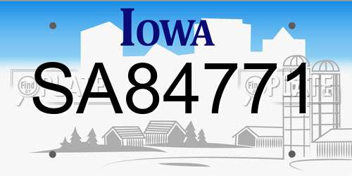 SA84771 Iowa License Plate