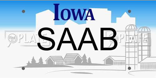 SAAB Iowa License Plate