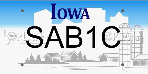 SAB1C Iowa License Plate