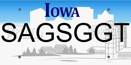SAGSGGT Iowa License Plate