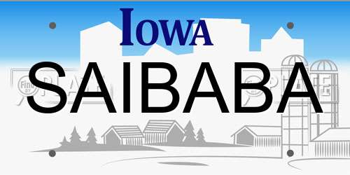 SAIBABA Iowa License Plate