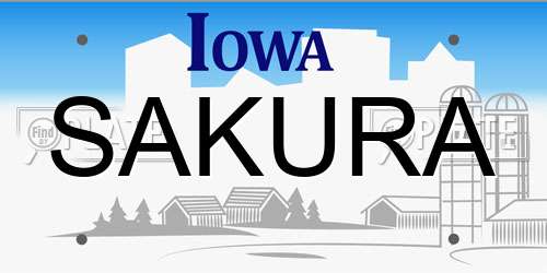 SAKURA Iowa License Plate