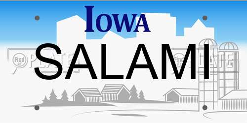 SALAMI Iowa License Plate