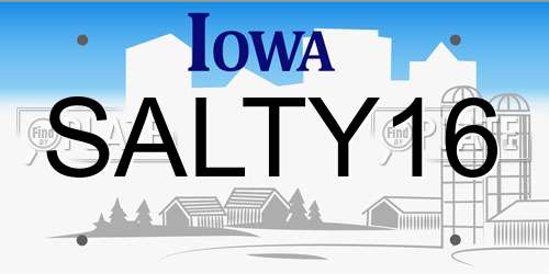 SALTY16 Iowa License Plate