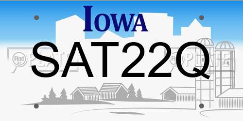SAT22Q Iowa License Plate