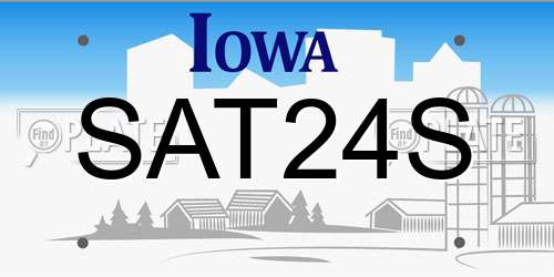 SAT24S Iowa License Plate