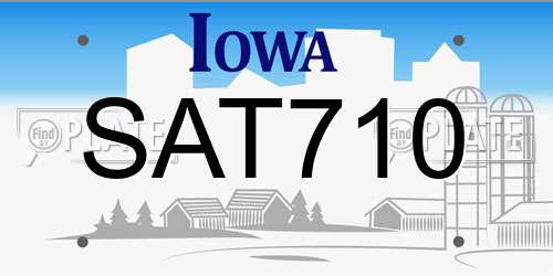 SAT710 Iowa License Plate