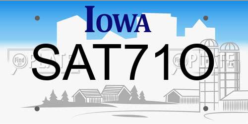 SAT71O Iowa License Plate