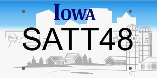 SATT48 Iowa License Plate