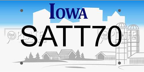 SATT70 Iowa License Plate