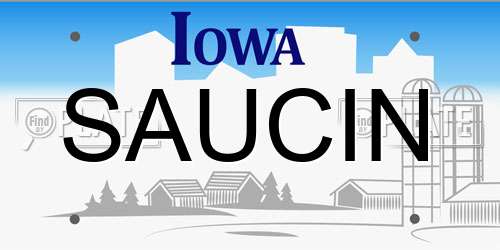SAUCIN Iowa License Plate