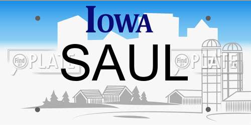 SAUL Iowa License Plate