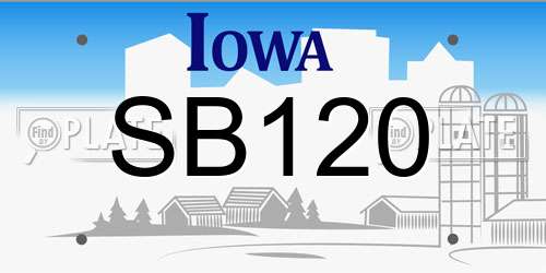 SB120 Iowa License Plate