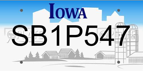 SB1P547 Iowa License Plate