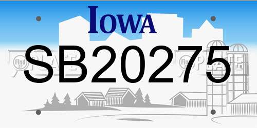 SB20275 Iowa License Plate