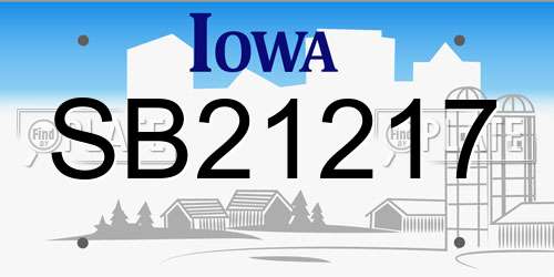 SB21217 Iowa License Plate