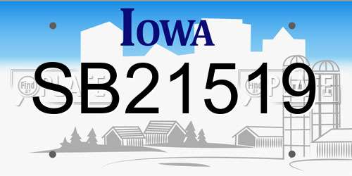 SB21519 Iowa License Plate