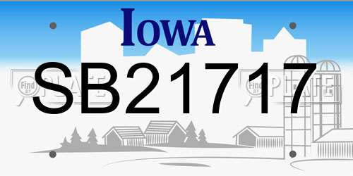 SB21717 Iowa License Plate