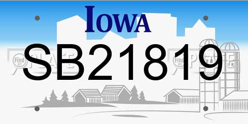 SB21819 Iowa License Plate