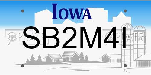 SB2M4I Iowa License Plate