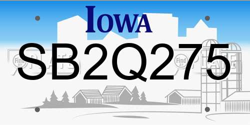 SB2Q275 Iowa License Plate
