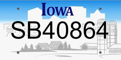 SB40864 Iowa License Plate