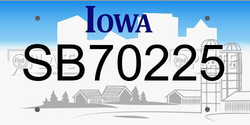 SB70225 Iowa License Plate