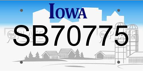 SB70775 Iowa License Plate