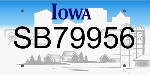 SB79956 Iowa License Plate