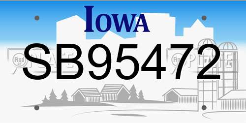 SB95472 Iowa License Plate