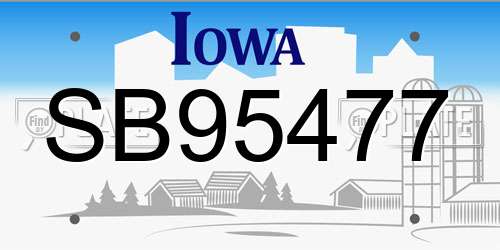 SB95477 Iowa License Plate