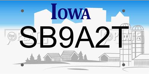 SB9A2T Iowa License Plate