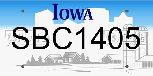 SBC1405 Iowa License Plate