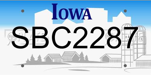 SBC2287 Iowa License Plate